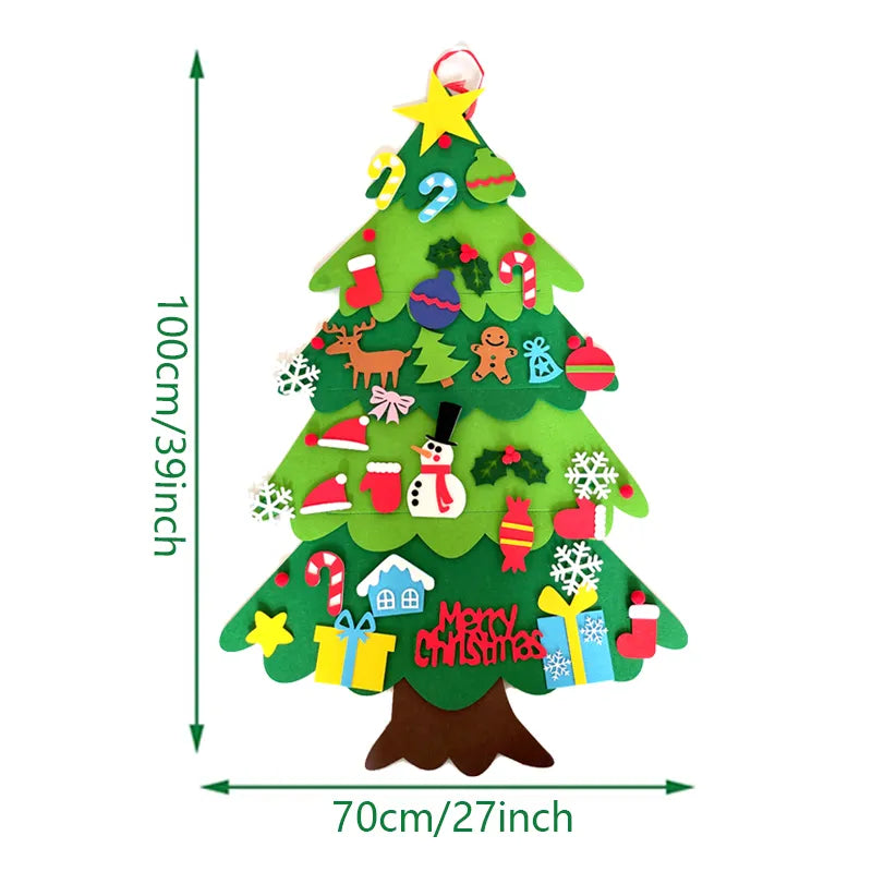 Árvore de Natal em Feltro Infantil com enfeites