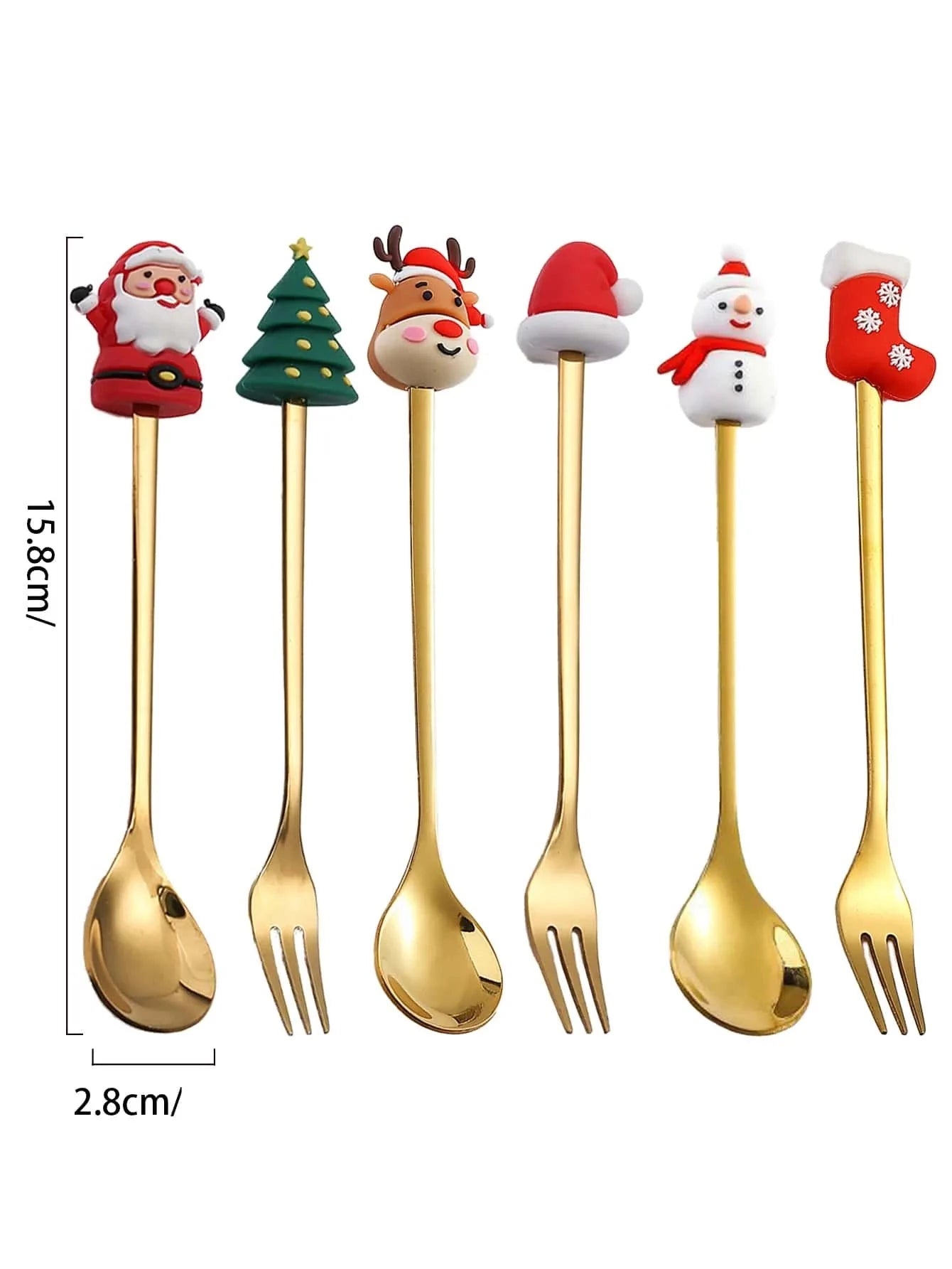 Conjunto de Talheres Decorativos de Natal em Aço Inox